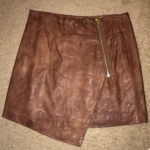 Leather Asymmetric Skirt